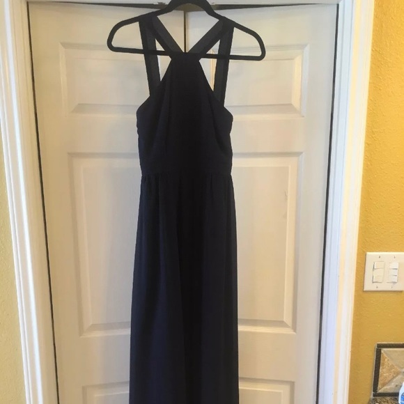 LULU’S AIR OF ROMANCE NAVY BLUE MAXI DRESS - Picture 2 of 5